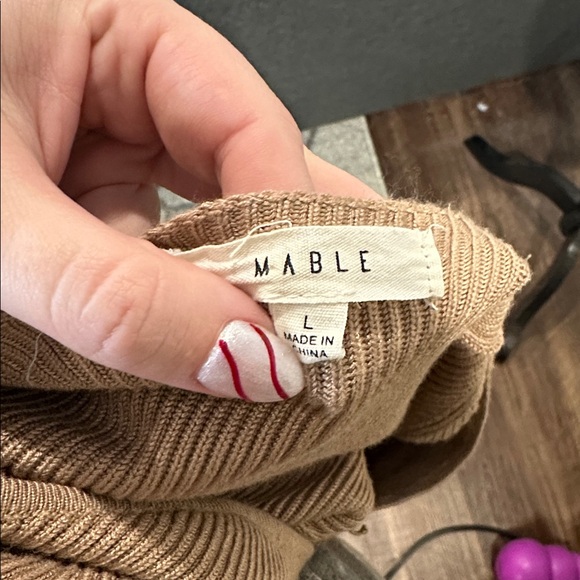 Mable Tan Long-Sleeve Sweater‎ Dress - Picture 6 of 7